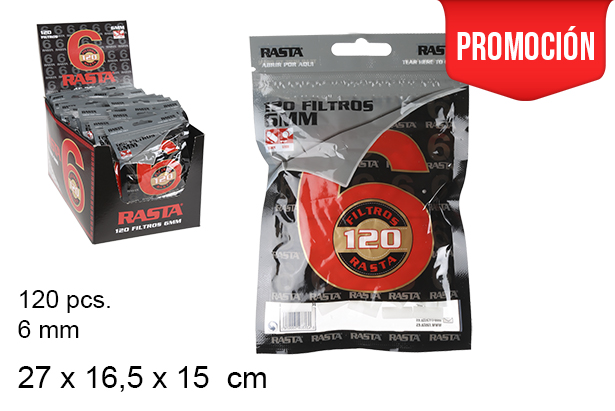 Sachet de 120 filtres 6 mm