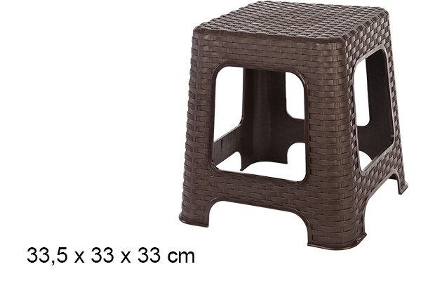 Tabouret en plastique rotin wengue