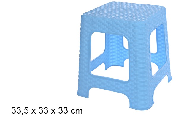 Blue rattan plastic stool