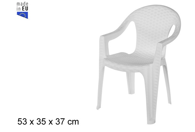 Cadeira infantil de plástico de vime branca