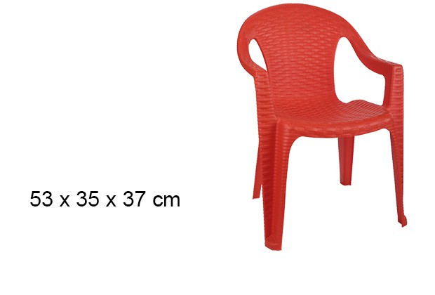 Silla plástico ratan infantil roja