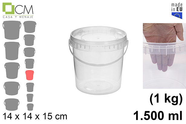 [102742] Multipurpose plastic container 1.500 ml (1 kg)