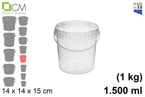 Multipurpose plastic container 1.500 ml (1 kg)