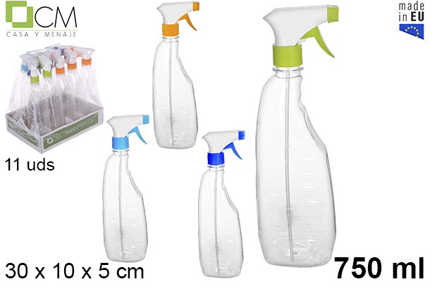 Flacon en plastique avec pulvérisateur 750 ml