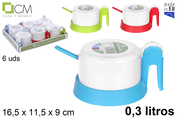 Açucareiro redondo de plástico 0,3 l.