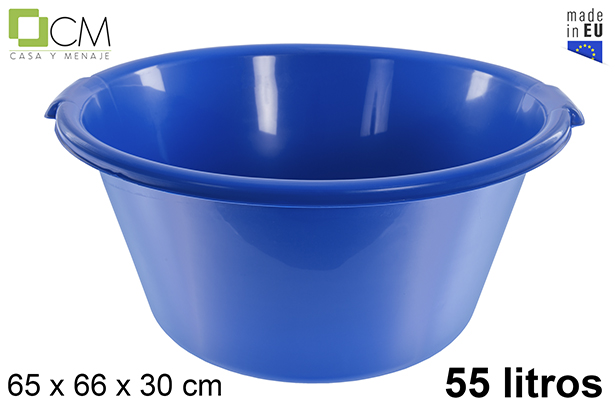 [102828] Barreño plástico extra fuerte azul 55 l.