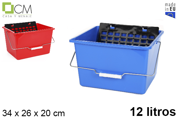 Plastic paint bucket with grid 12 l.