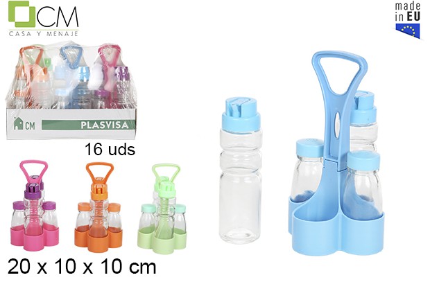 [103072] Pack 4 oliere con saliere colori assortiti