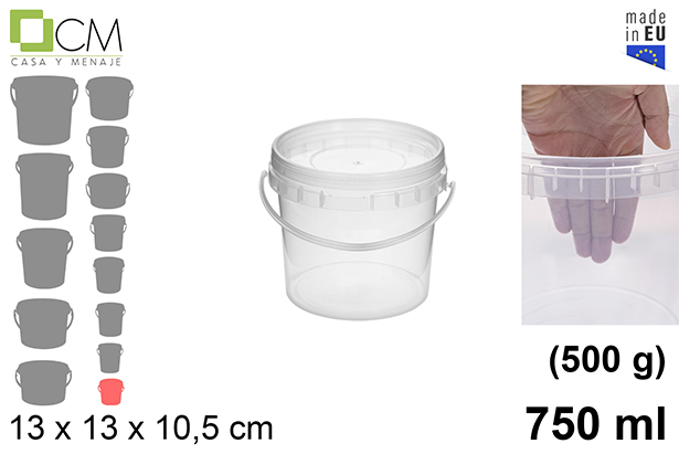[103110] Contenitore multiuso in plastica 750 ml (0,5 kg)