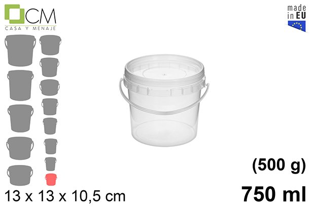 Contenitore multiuso in plastica 750 ml (0,5 kg)