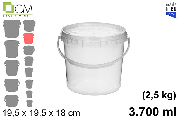 Recipiente plástico multiuso 3.700 ml (2,5 kg)