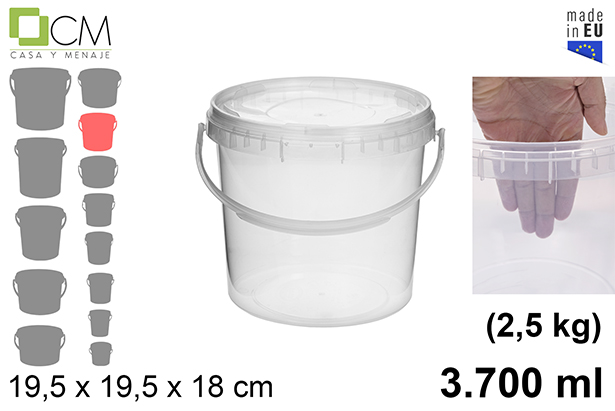 [103111] Recipiente plástico multiuso 3.700 ml (2,5 kg)