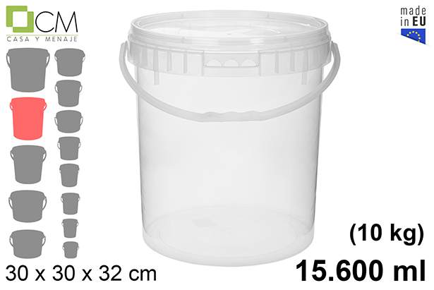 Contenitore multiuso in plastica quadrato 15.600 ml (10 kg)