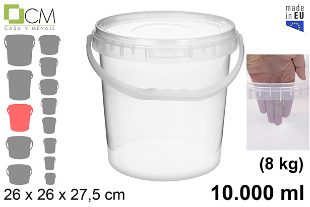 [103119] Recipiente plástico multiuso quadrado 10.000 ml (8 kg)