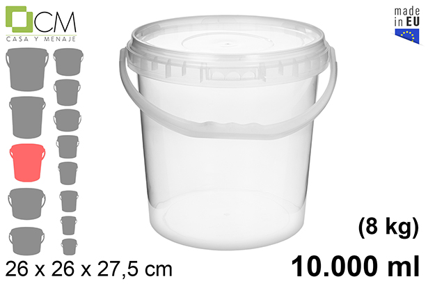 [103119] Recipiente plástico multiuso quadrado 10.000 ml (8 kg)
