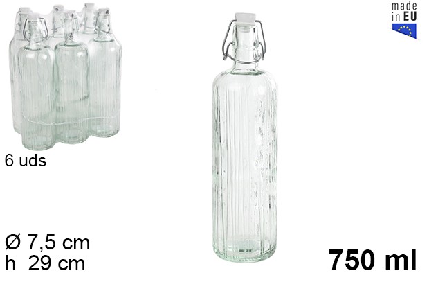 Botella cristal escocia tapón gaseosa 750 ml