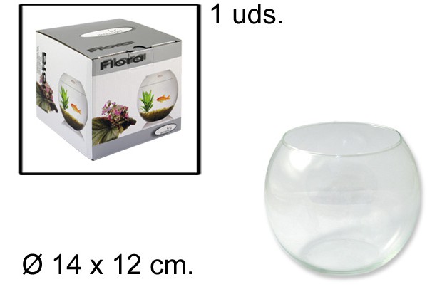 Vaso de vidro bola 14 cm