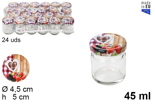 Bote cristal redondo tapa frutas 45 ml
