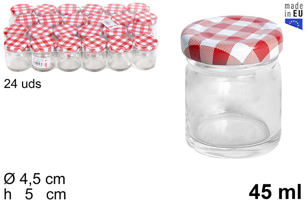 Round glass jar with vichy lid 45 ml