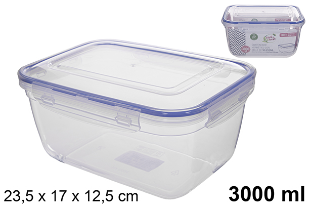 [103251] Contenitore per alimenti plastica ermetico rettangolare Seal 3.000 ml