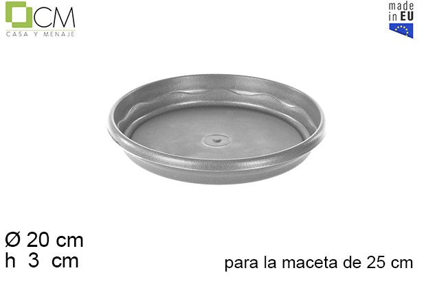 Plato maceta Elsa gris 25 cm