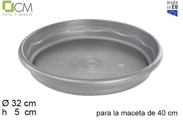 Assiette pot grise Elsa 40 cm