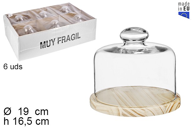 Quesera cristal mediana 17 cm
