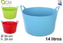 Capazo polietileno colores surtidos 14 l.