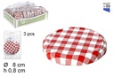 Pack 3 tapas metal decorado vichy 8 cm