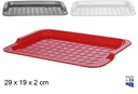 Bandeja plástico pequeña rojo/blanco/plata