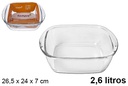 Fuente cristal cuadrada grande 2,6 l.