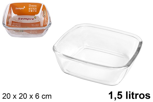 [200024] Square glass dish 1,5 l.