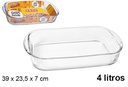 Fuente cristal rectangular 4 l.