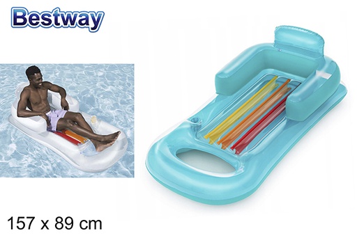 [200261] Galleggiante gonfiabile lungo con schienale scatola bw 157x89 cm