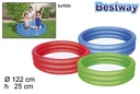 Piscina inflável de 3 anéis cores sortidas bolsa bw 122 cm