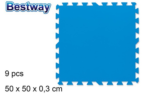 [200350] Pack 9 modular floor mat for swimming pool bw 50x50 cm