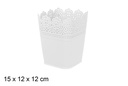 Macetero plástico cuadrado blanco 12 cm