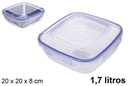 Fiambrera plástico cuadrada hermética Seal 1,7 l.