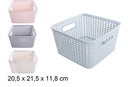 Cesta plástico cuadrada colores surtidos