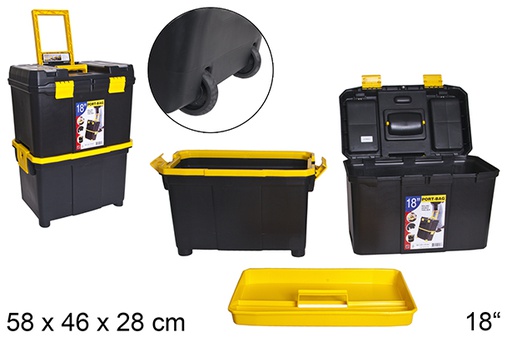 [200500] Caja plástico herramientas doble con carro 58 cm 18&quot;