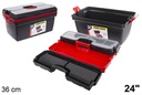 Caja plástico herramientas con bandeja 36 cm 24"