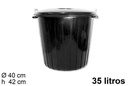 Cubo plástico basura negro 35 l.