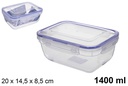 Fiambrera plástico rectangular hermética Seal 1.400 ml
