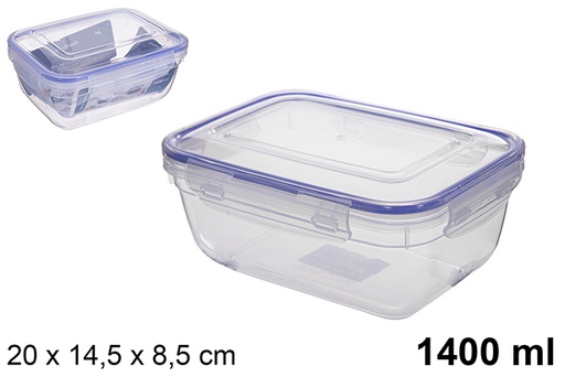 [200510] Fiambrera plástico rectangular hermética Seal 1.400 ml