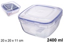 Fiambrera plástico cuadrada hermética Seal 2.400 ml