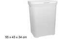 Cesto para ropa ratan con tapa blanco