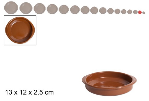 [200761] Clay saucepan with handles 12 cm