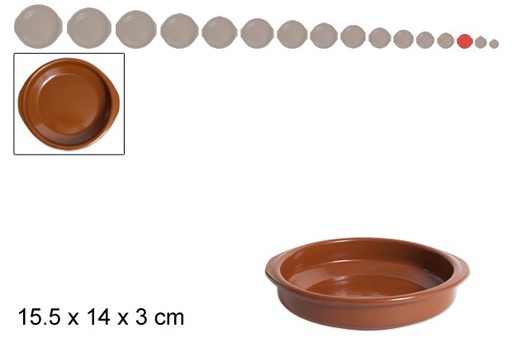 [200762] Clay saucepan with handles 14 cm