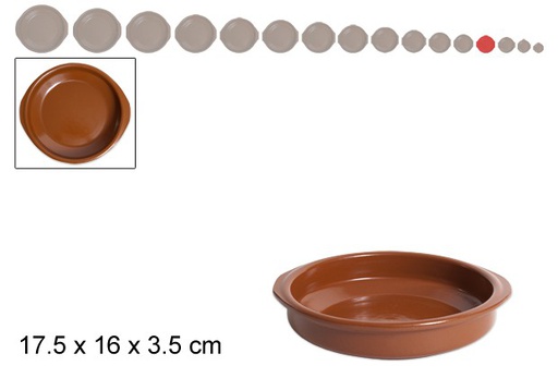[200764] Clay saucepan with handles 16 cm