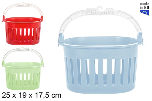 [200808] Plastic basket for clothespins assorted colors 